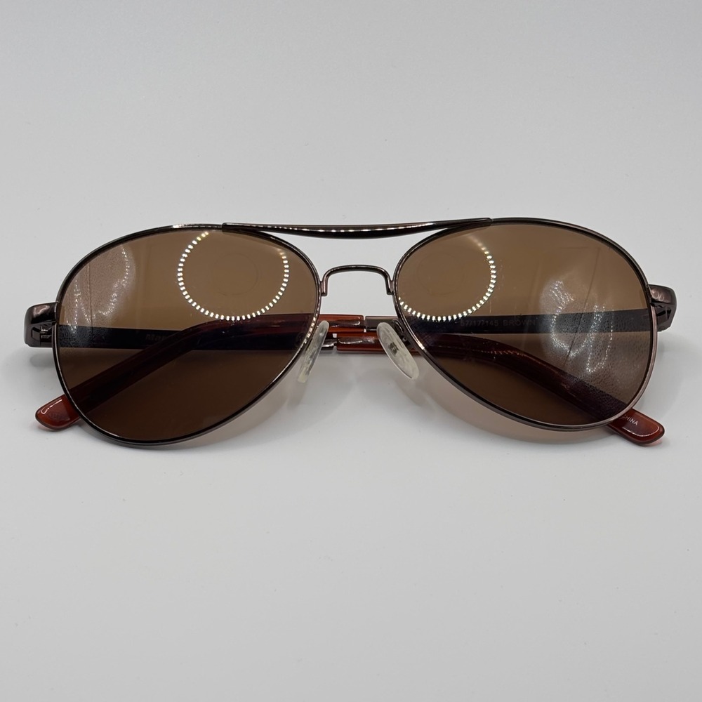 Marc Hunter‎ 7917 Brown Aviator Sunglasses Metal Frame 57/17/145 Double Bridge